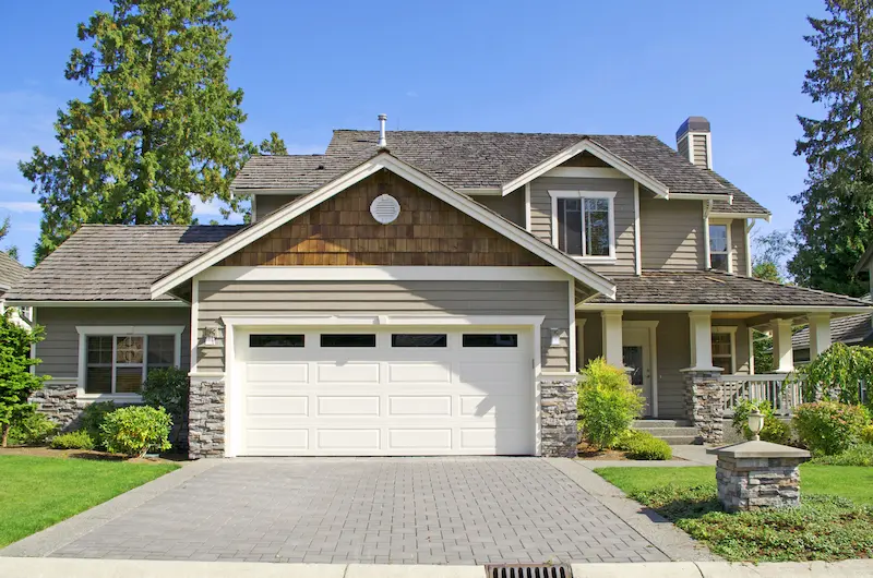 Garage door and driveway