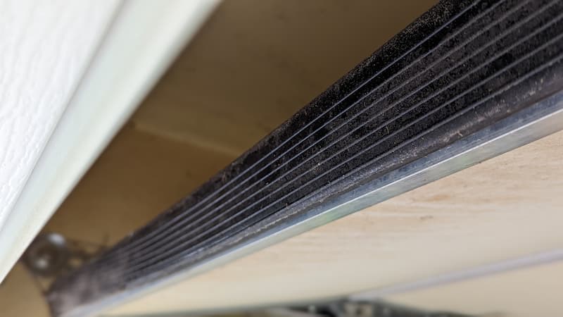 Garage door weatherstripping